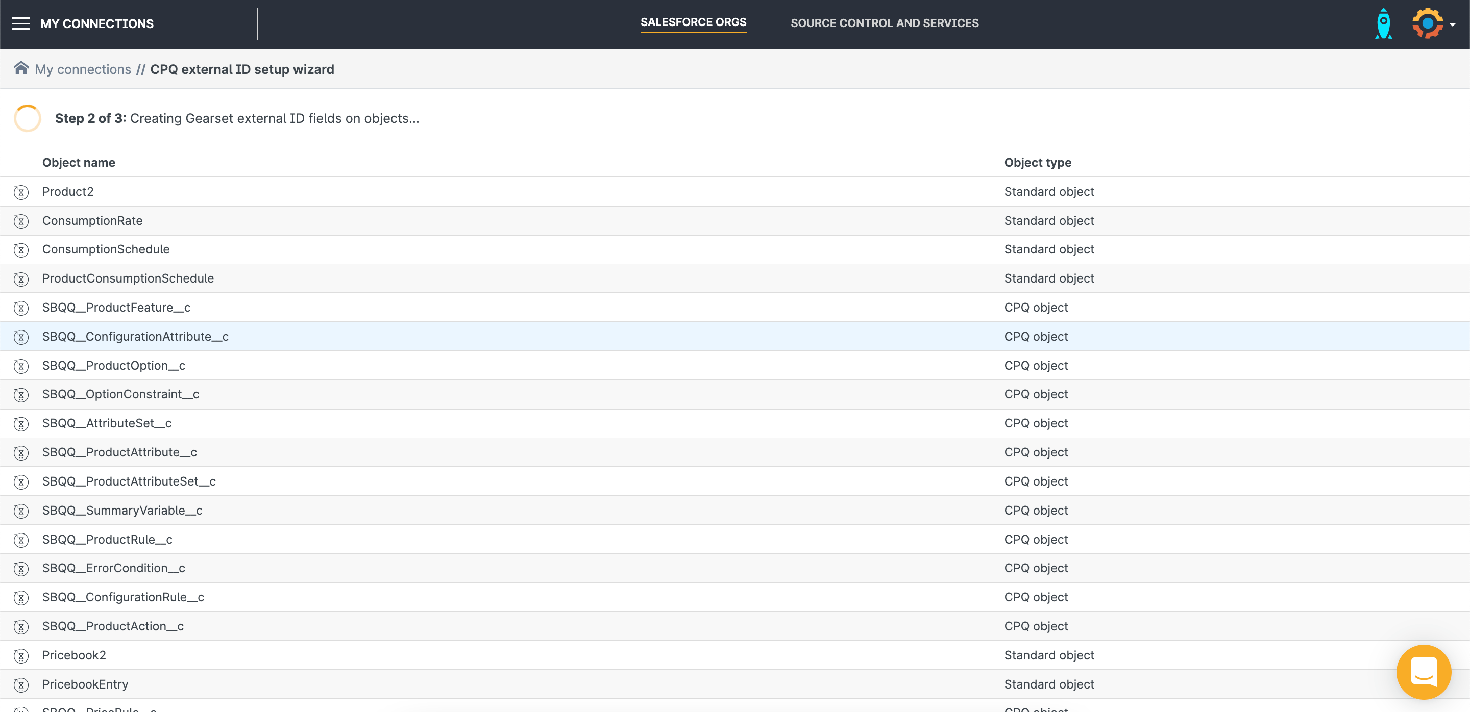 Gearset performs a metadata deployment