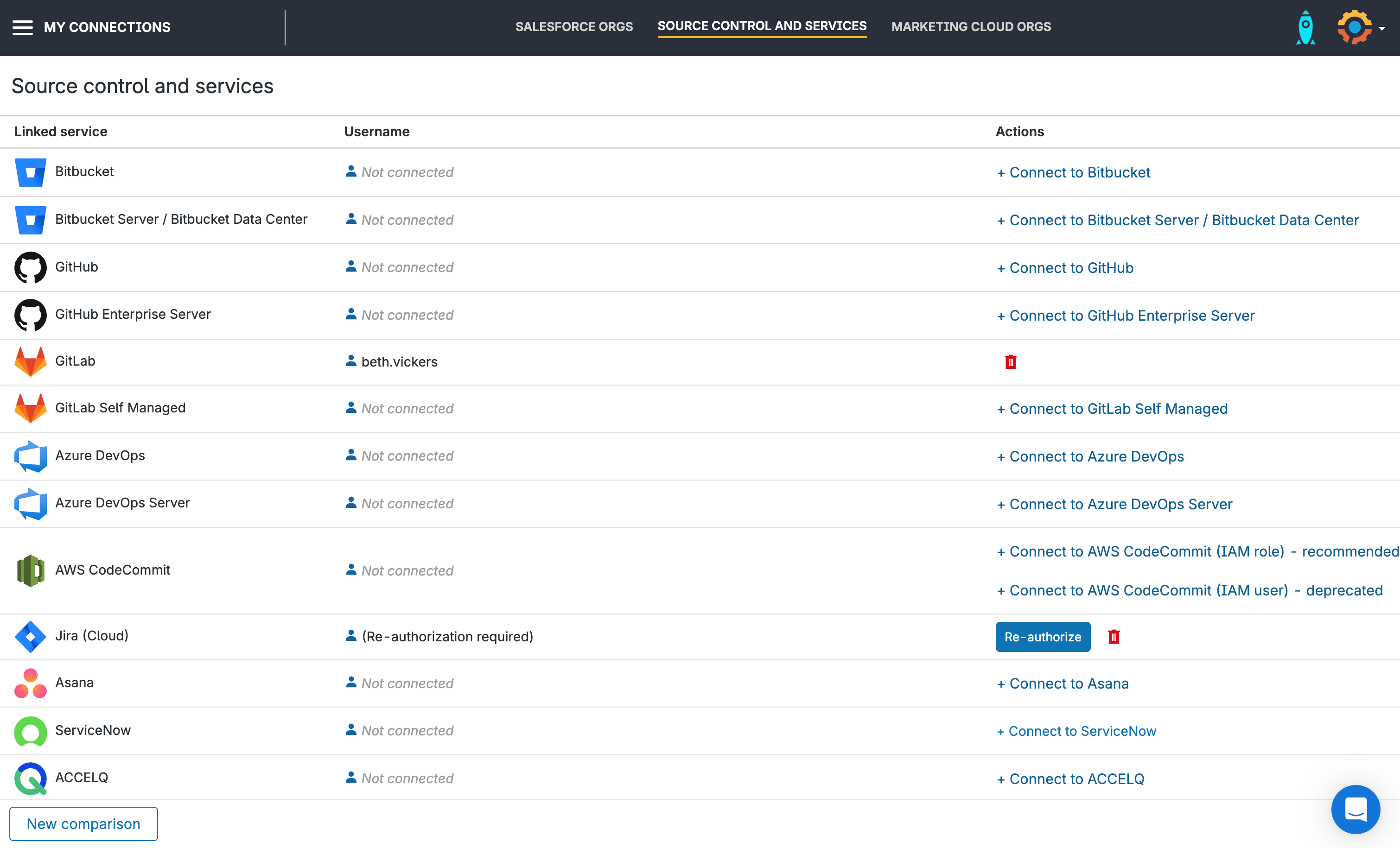 You can now select GitLab branches as your source or target