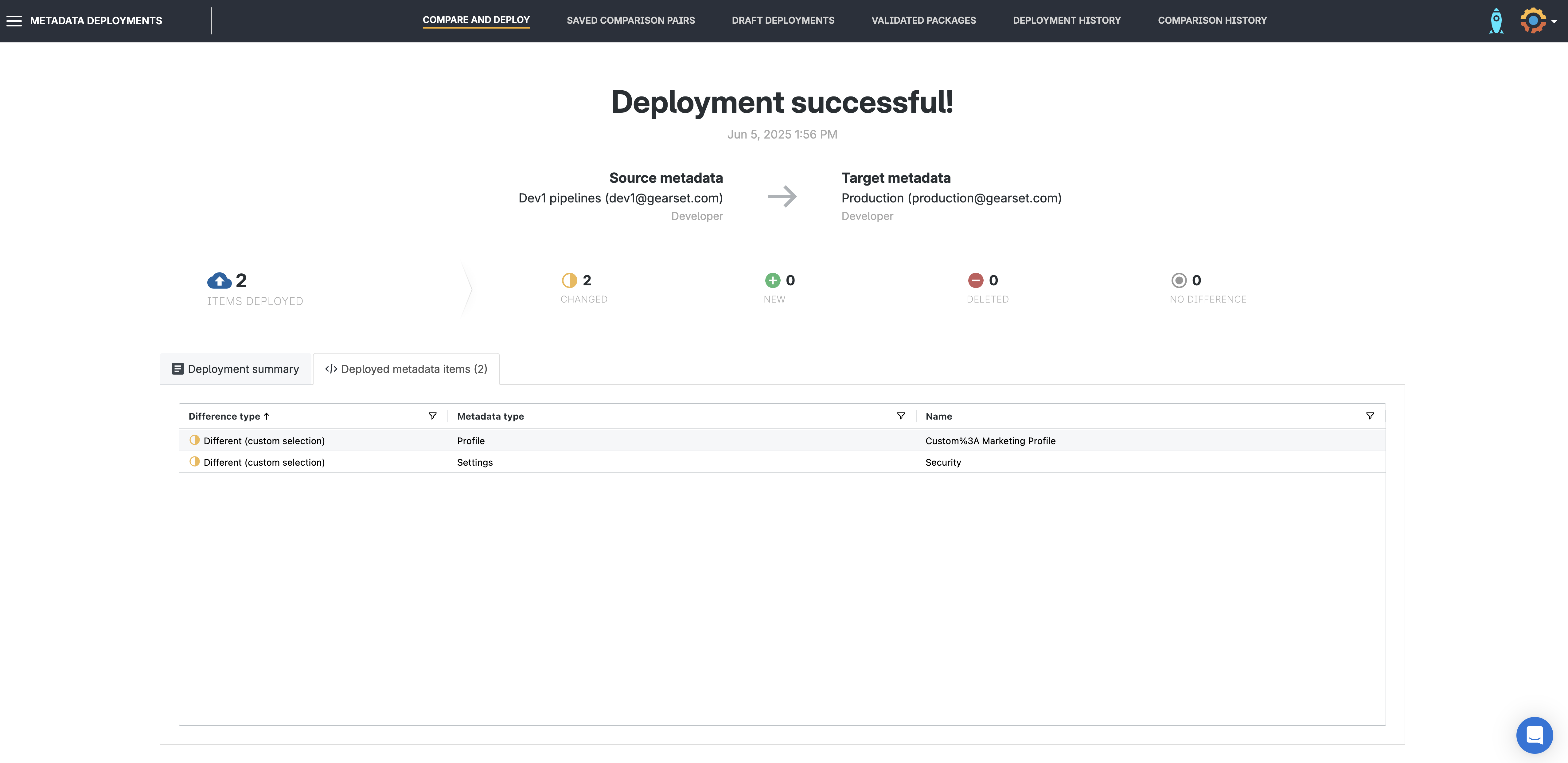 Deployment successful