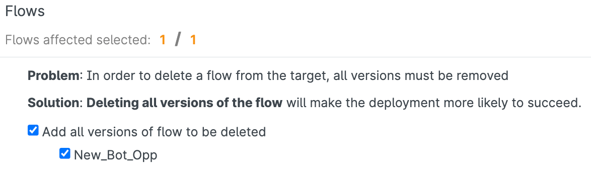 Gearset helps you delete all versions of a Flow