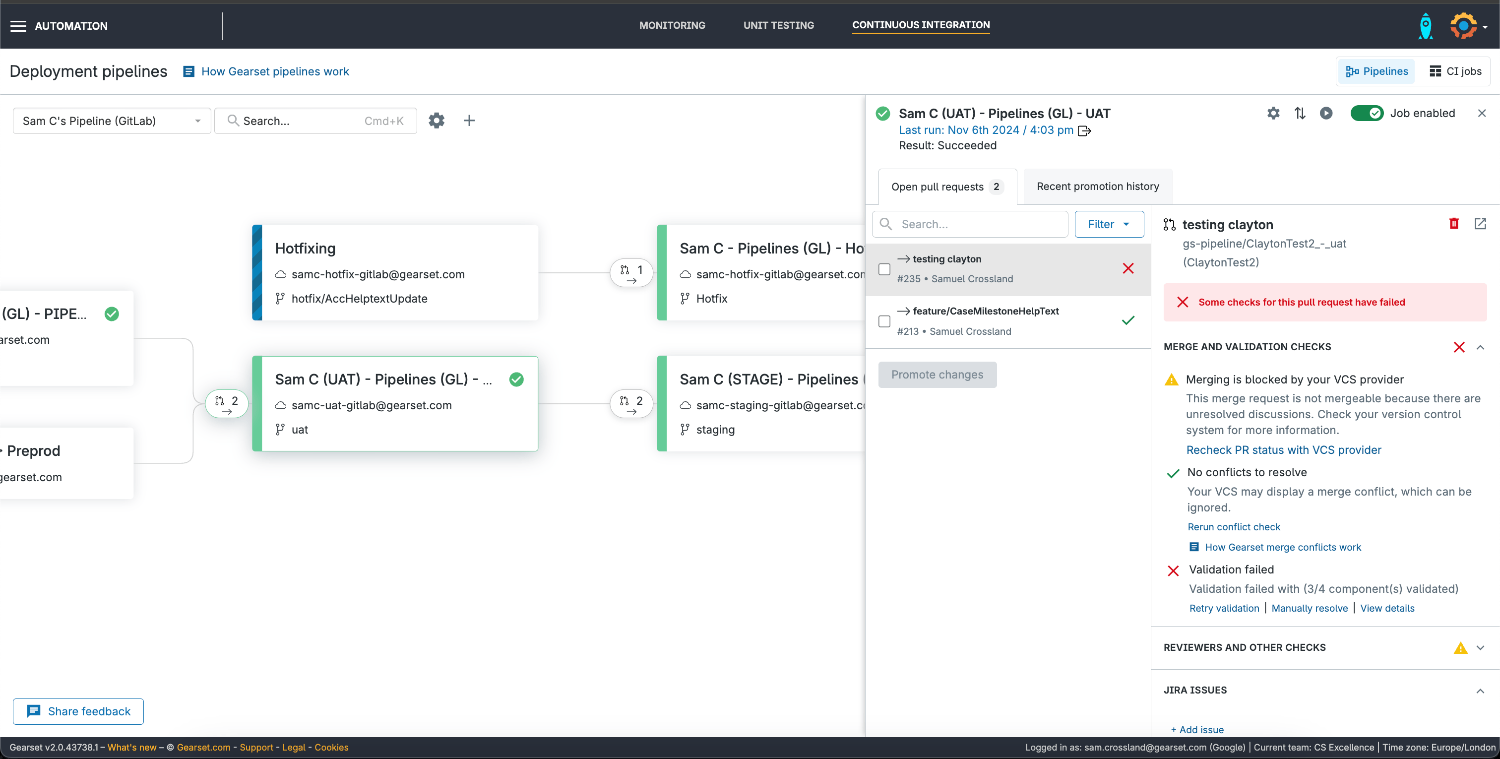Code Reviews has spotted some security issues on our branch