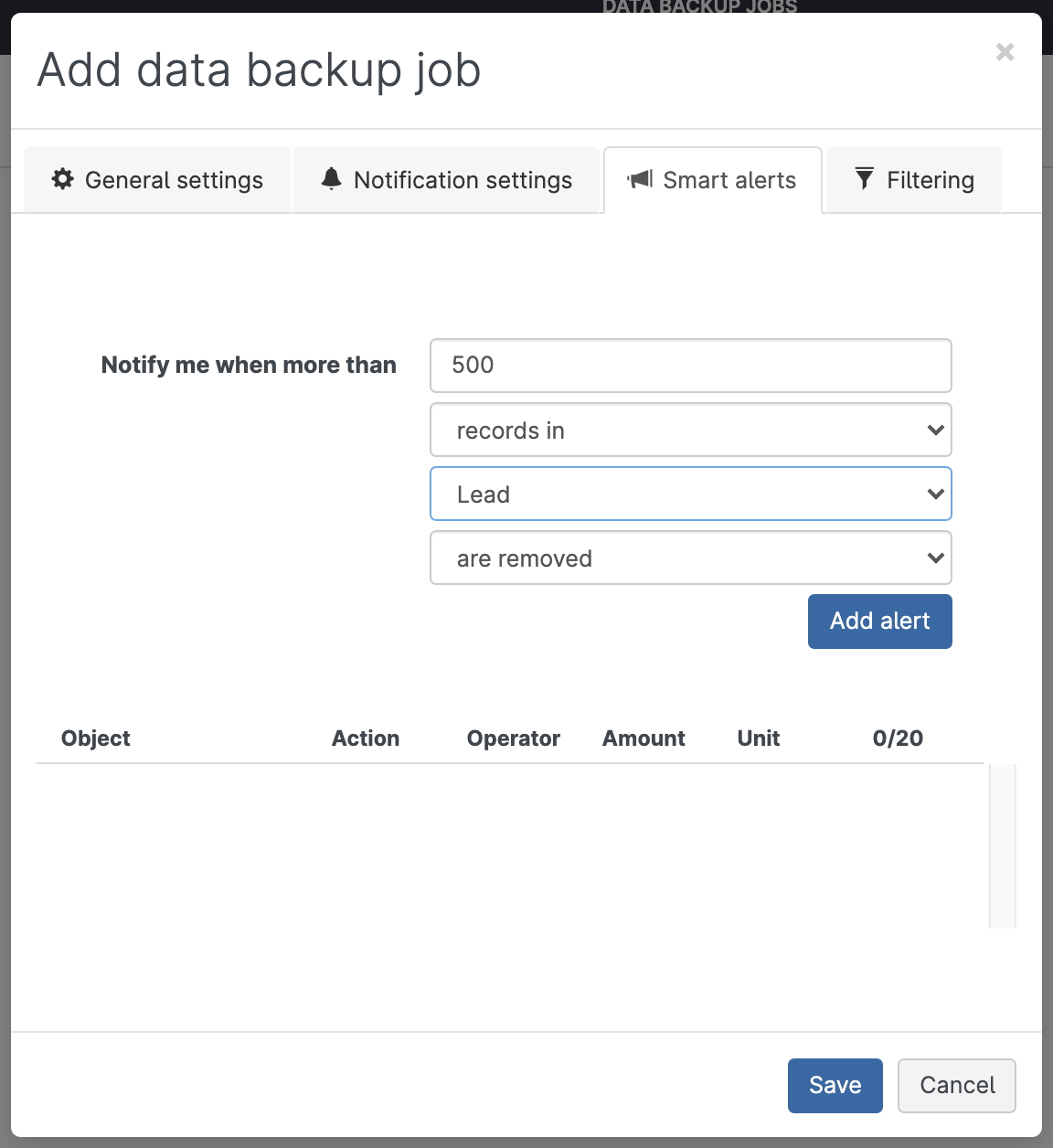 Setting up a data backup job in Gearset, with smart alerts