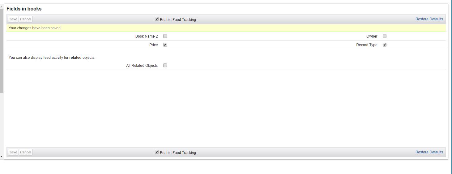 Configuring Chatter feed tracking changes in Salesforce