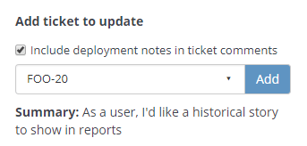 Add ticket to update