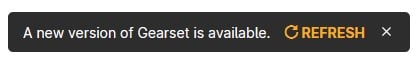 Gearset new version prompt