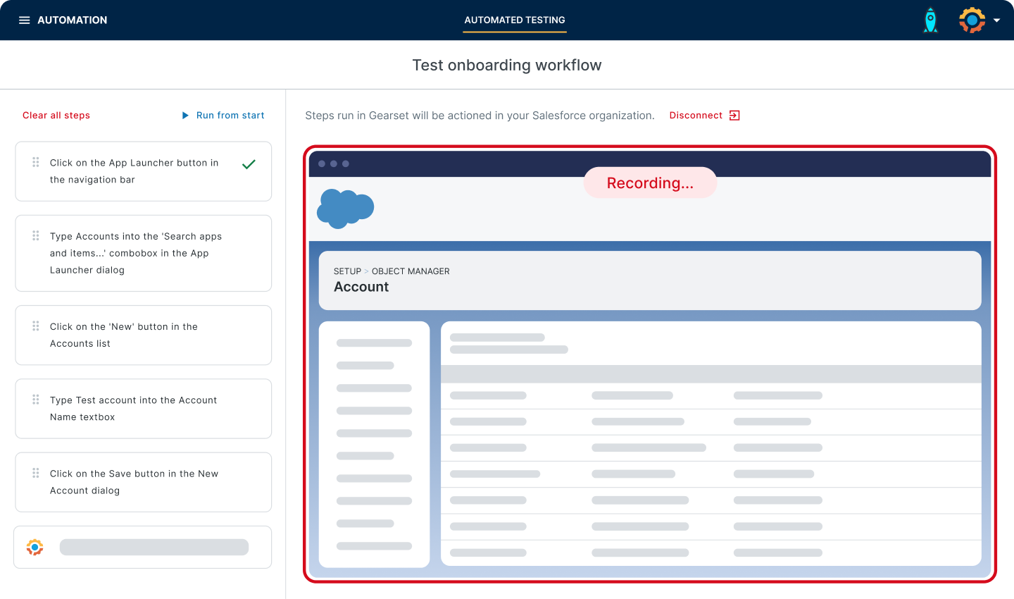 Gearset Automated Testing UI