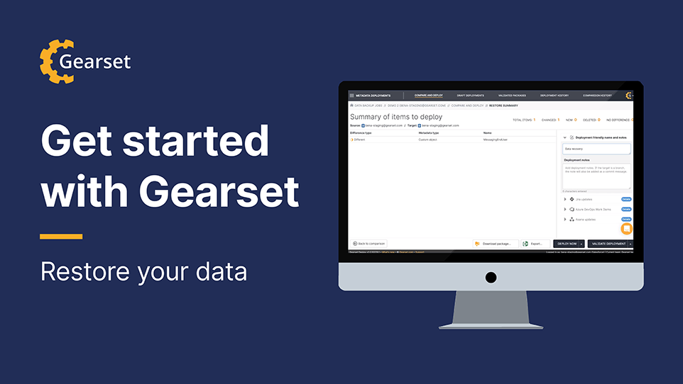 Restore your data with Gearset